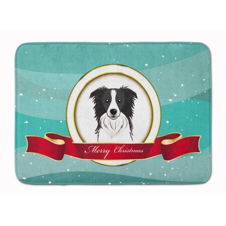 Carolines Treasures Border Collie Merry Christmas Machine Washable Memory Foam Mat BB1551RUG